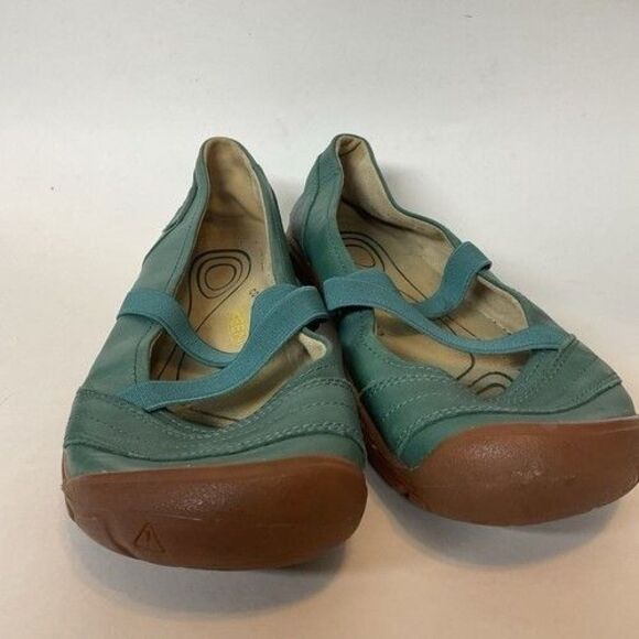 Keen Emerald Green Leather Slip On Mary Jane Sandals Women Size 8W - Picture 6 of 10